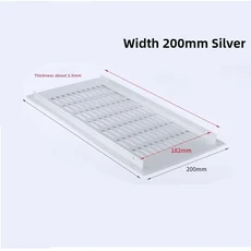 너비 100/150/200mm 환기 그릴 알루미늄 합금 통기성 메쉬 길이 캐비닛 구멍 커버 하드웨어, 02 Length 225mm