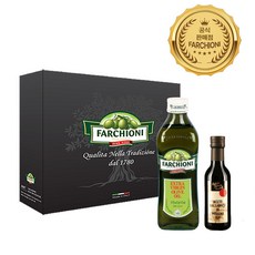 파르키오니 엑스트라버진 올리브유500ml 1병+발사믹식초250ml 1병 (선물세트) 고급