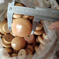 無品牌 實木蘑菇頭圓形抽屜門拉手 單孔木製把手 附螺絲, 1個, 45mm蘑菇頭配送螺絲10個裝,清漆