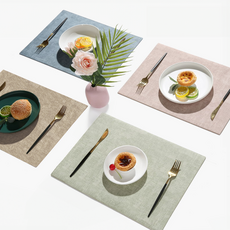 엘빈리빙 파스텔 사각 양면 식탁매트 4p 세트, 1세트, A set, 43*30cm