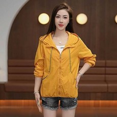 防曬外套女大尺碼吸濕排汗速乾防曬衣夏天冰絲涼感外套輕薄透氣遮陽防曬外套修身寬鬆連帽罩衫休閒運動外套工作登山短版上衣, L(建議體重50-57.5公斤), 80373黃色