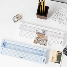 문서 재단기 휴대용 포토 종이 사진 재단기 소형 사무용 문구용 핸디, 핑크