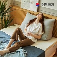 수면도감 등쿠션 삼각 등받이쿠션 침대쿠션 대형등쿠션 등베개 삼각쿠션, 그레이