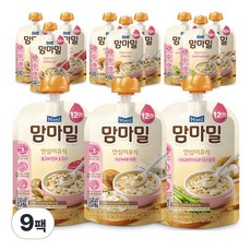 맘마밀 안심이유식 12개월 3종 3개씩 (총9개), 100g, 9개, 표고,가리비,아스파라거스