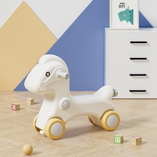 YAYAKIDS 木馬搖馬玩具, 禮品款馬形溜溜車 黃色, 1個