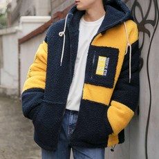 中性款拼色長袖連帽拉鍊長袖外套