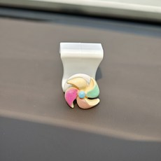 컬러 바람개비 자동차 걸이 조수석에 신기 장갑함 앞좌석 수납 트레일러 장식품, 파란점풍차#풍차갈고리, 하나