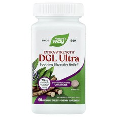 네이쳐스웨이 DGL 울트라 엑스트라 스트렝스 다이제스티브 릴리프 독일 초콜릿 맛 75mg 츄어블정 90정, 5개