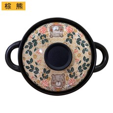 網紅北歐卡通砂鍋 耐熱電磁爐明火家用煲湯燉鍋沙鍋, 棕熊,1.5升-明火, 1個