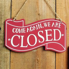 태쓰 양면 오픈클로즈 가게 안내 팻말 표시판, 레드