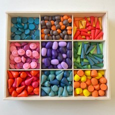 實木積木早教益智玩具, 1個, 小可愛積木324粒:38*44*8cm