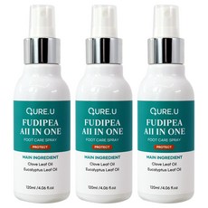 [큐어유] 푸디페아 손/발바닥 피부 손발톱 올인원 풋스프레이 발톱관리 120ml, 1개입, 3개