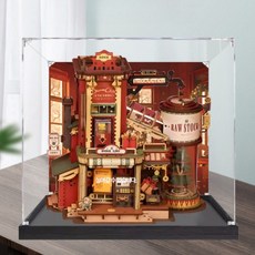 DIY 미니어처 아크릴 전시 케이스 방진 디스플레이 보관함, 1개
