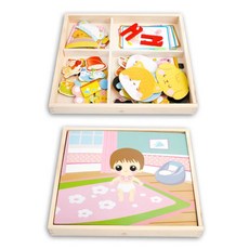 3세 여아 옷입히기 미술 놀이 그림 퍼즐 창의력개발 정서 조카선물 교구 IQ, 1개