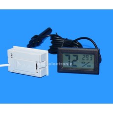 UCI電子 電腦/爬蟲/汽車/室內溫溼度計 帶探頭, 1個, 黑色款
