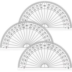 Zonon 200피스 10.2cm(4인치) 투명 플라스틱 각도기 벌크 수학 각도기 세트 180도 기하학 제도 도구 교실 산업 사무실 학교 용품, 3