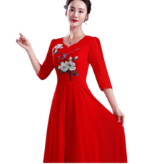 대합창단 공연복 여 롱스커트 성인 사회자 드레스 무대 공연복 뉴타임즈 E056Q578