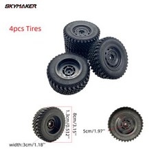 Rc 자동차 고무 타이어 휠 세트 조립 오프로드 트럭 업그레이드 부품 110 112 116 MN99 MN86 C54 MN 4PCs, 2) Mn86-Tires(4pcs)