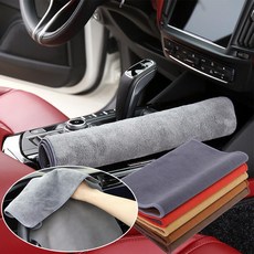 TUFREQ 스웨이드 세차 타월 양면 두꺼운 천 자동차 내부 클리닝 천 (그레이 30cm x 60cm(11.8 23.6인치)), TUFREQ 스웨이드 세차 타월, 양면 두꺼운 천, 자