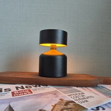 잼퍼니 미니 덤벨 무선 충전식 LED 조명 무드등, 블랙