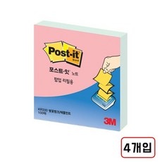 3M)포스트잇팝업리필(KR-330), 벚꽃핑크 애플민트 4개입/M320253