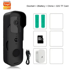 무선 비디오 초인종 방수 FHD 1080P 카메라 디지털 비주얼 인터콤 WIFI 도어 벨, 03 T30-B4, 01 영국 플러그
