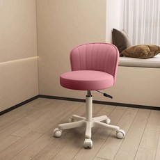 네일샵 원형 이동식 바퀴달린 병원용 미용실 업소용 풀리, 1개, 표준 모델-360 저소음 바퀴 핑크 등받이