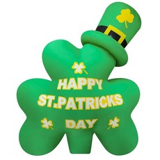 ZYJ-AWASA 1.8m(6피트) 성 패트릭의 날 공기 주입식 축제 토끼풀 성 패트릭의 날 야외 조명 블로우 업 장식 가정 마당 잔디 정원 실내 휴일 파티용 (1.8m(6피트, ZYJ-AWASA 1.8m(6피트) 성 패트릭의 날 공