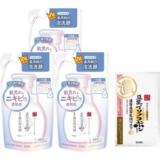 사나 나메라카혼포 두유 이소플라본 거품 클렌징폼 리필 180ml 3개