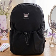 쿠로미 가벼운 스트링 백팩 포켓 키링 다용도 수납 캐릭터 가방