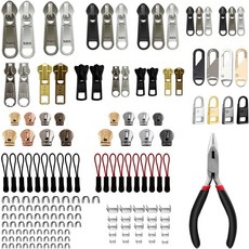 비체리아 유니버설 YKK 200개 가방 재킷 지퍼 키트 수리 수하물에 10 공통 수정, 200 Pcs