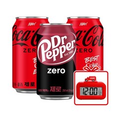 코카콜라 코크제로 350캔 X24 2박스 + 닥터페퍼 제로 1박스+탁상시계분리