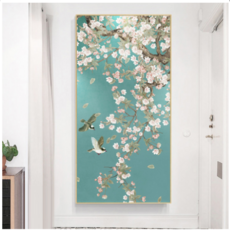 매화 실십자수 세트 꽃 대형 큰사이즈 새해 복 패키지, 40x80cm실크33종류실, 1개