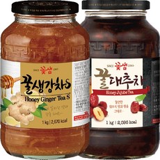 꽃샘 꿀생강차S 1kg + 꿀대추차 1kg, 1, 1개, 상세페이지 참조