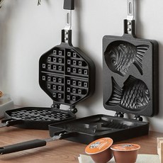 크로플만들기 국산 붕어빵틀 붕어빵만들기 미니 와플후라이팬 붕어빵팬 2구, 국산 미니와플팬, 1개