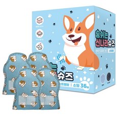 와우 일회용 강아지 신발 숨쉬는 신나라슈즈 36매, 캐릭터, 1세트