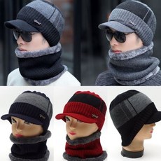 니트 캡비니 넥워머 세트(S1327-스포츠 메탈장식 doi+2884Pw, 네이비