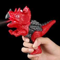 電動噴霧恐龍玩具槍 兒童玩具 恐龍模型 仿真動物, 1個, 恐龍噴霧槍(紅)