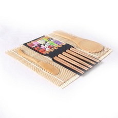 DIY壽司工具：壽司竹簾、壽司刀片、筷子、飯勺 家用自製壽司飯捲, 1套, 壽司工具4件套, 木頭色