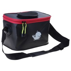 손잡이가 있는 접이식 활어 통 야외 다기능 생선 미끼 통, 30cm 블랙