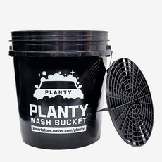 플렌티 세차버킷 18L 블랙 + 그릿가드 블랙 버킷 돌리 대용량 자동차 차량 세차 물통 바구니, 플렌티세차버킷블랙+그릿가드블랙
