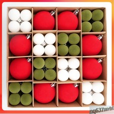 【臺灣出貨】跨境新款72個裝pet植絨聖誕球6/3cm聖誕用品聖誕樹掛件節日裝飾品-奢尚匯品, 款式C,套裝, 1個