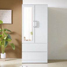 솜씨방가구 라온장롱 거울형 투서랍장, 화이트