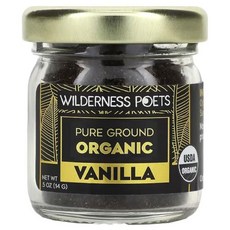 바닐라빈 야생 시인 바닐라 파우더 100% 분쇄 원두 타히티 품종 등급 A | 하고 매우 향기로우며 셰프 베이킹 아이스크림 커피 라떼 1온스(28그램), .5 온스