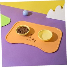 식사 공간 정리 실리콘 논슬립 받침대 사료 물 그릇 보호 바닥 오염 방지 깔개, 1000개, 연두