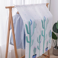 베란다 햇빛차단 의류 행거 가리개 옷커버 2개 먼지커버 행거커버 옷행거덮개 덮개 먼지차단 행거가리개, 인테리어 행거커버 팬더, 1개입