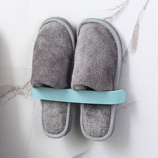 욕실화 거치대 무타공 신발걸이 슬리퍼 정리 접착식 실내화 꽂이, 1개, B 블루