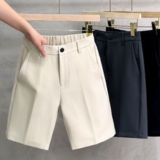 男士韓版商務休閒西裝短褲 修身免燙薄款中褲