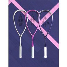 스쿼시 라켓 풀 카본 파이버 초경량 90g-115g 남녀공용 부드러운 타구감 간편한 운동용품 튼튼한 라켓 중급자 초급자 추천 스쿼시가방 포함 액티브한 운동에 적합한 디자인, 1개, 욥션참조, 화이트 블루 도트 공2 + 핑크