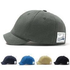 패치 숏캡 힙스터 스트릿 챙 짧은 볼캡 남자 여자 커플 모자, 그레이, 1개